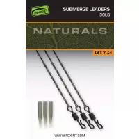 FOX Naturals Submerged Leaders 30lb x 3